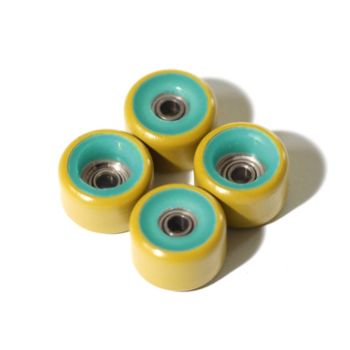 FlatFace Dual Durometer Bearing Wheels - Turquoise/Gold