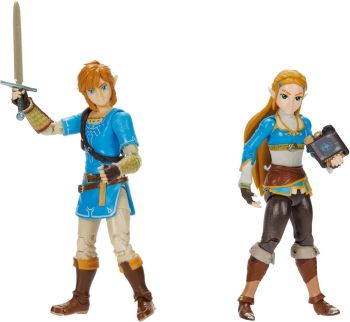 The Legend of Zelda Action Figure 2-Pack Princess Zelda, Link 10 cm